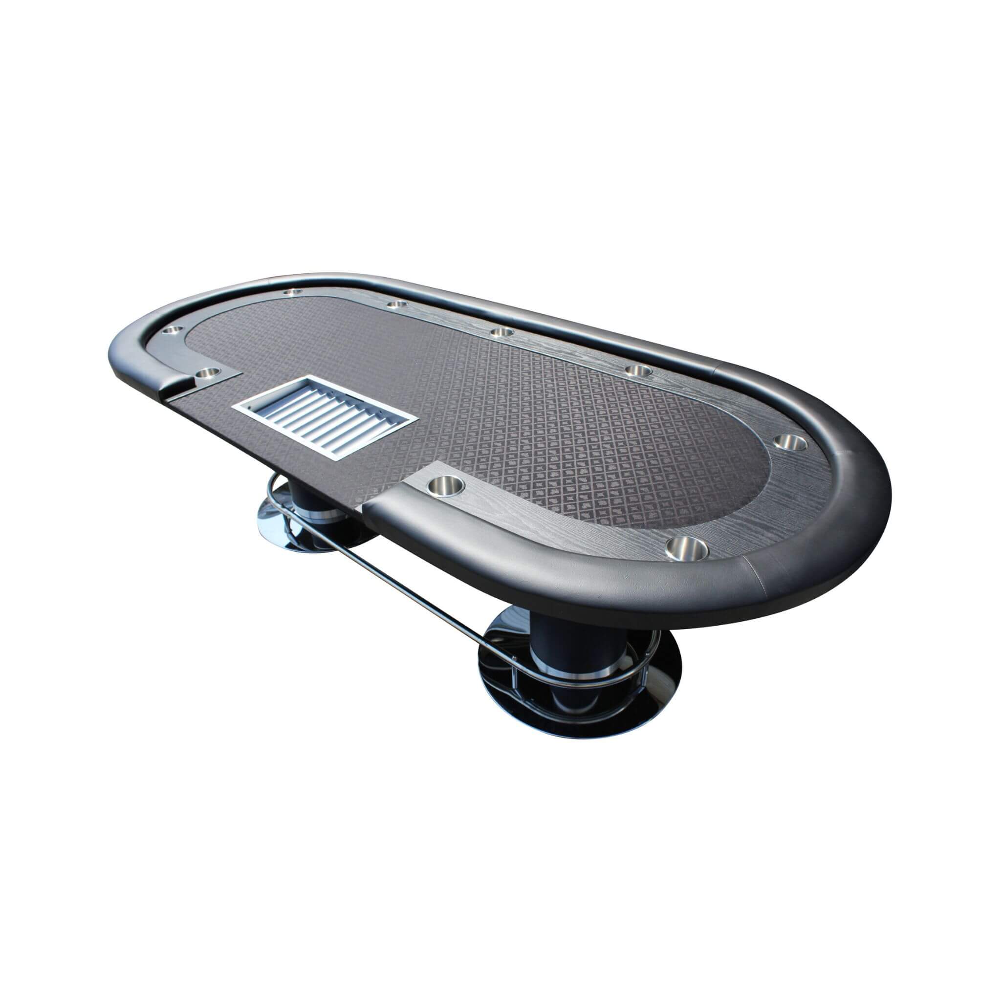 Premium 96" Oval Poker Table With Racetrack And Chips Tray (SAK66823)